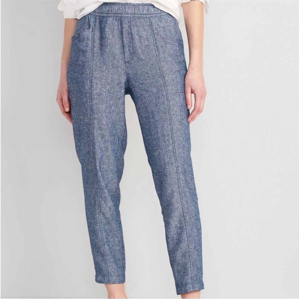 Old Navy Women’s High-Waisted Cropped Linen-Blend Pants Size XL
